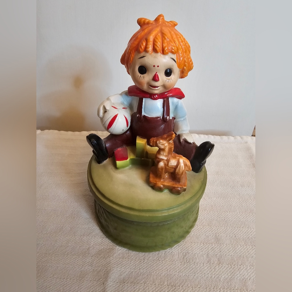 Vintage Berman Anderson Rotating music box Ragedy Andy